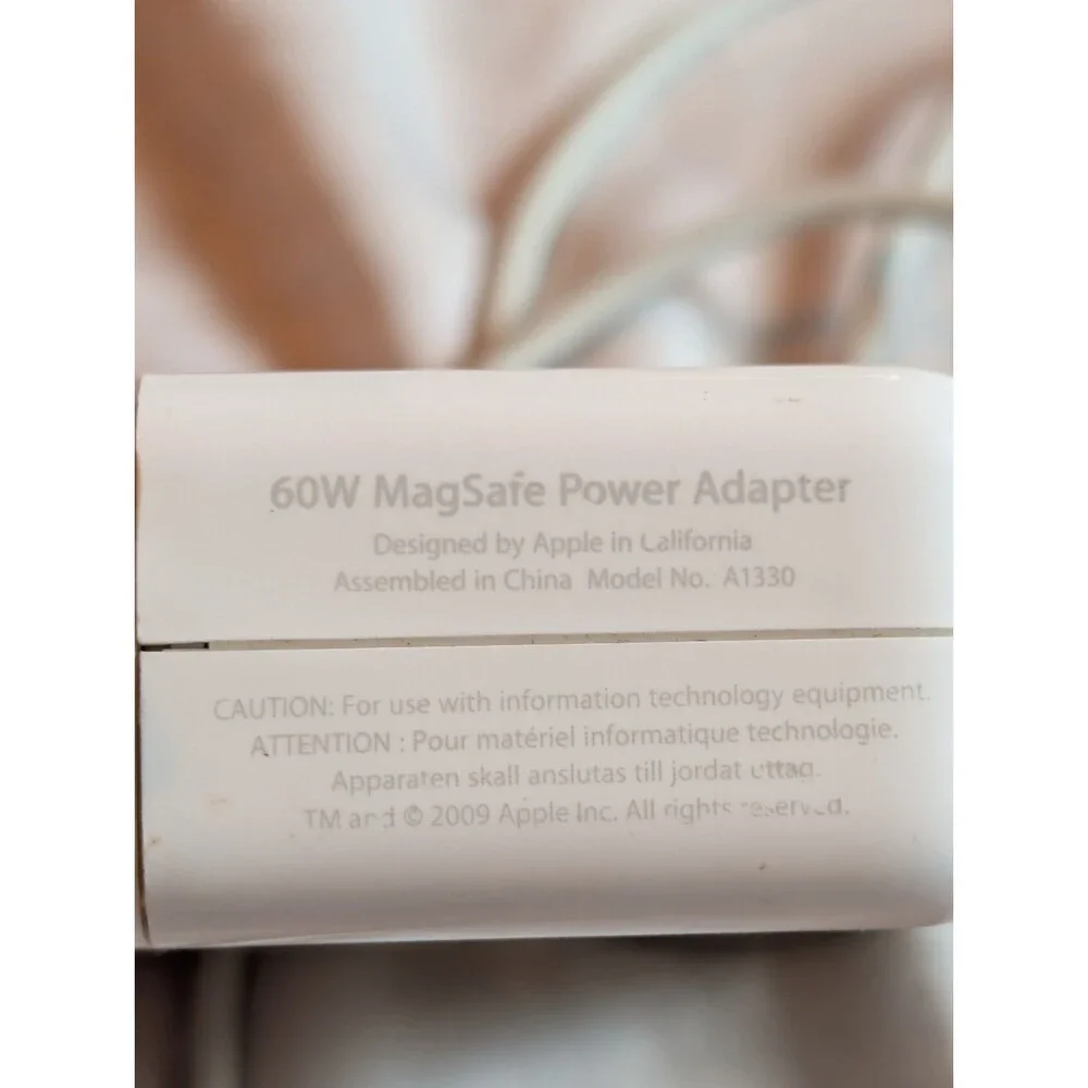 Genuine Apple 60W MagSafe Power Adapter Model A1330 Mac Book Tested Working